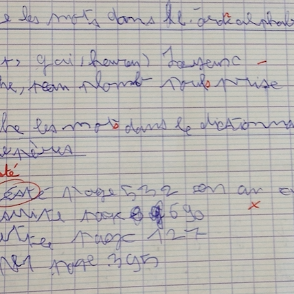 Ecriture avant